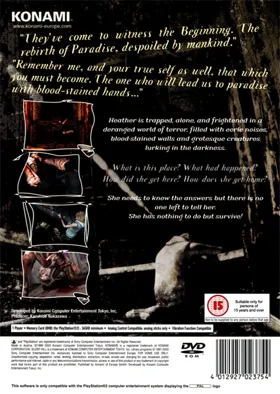 Silent Hill 3 box cover back